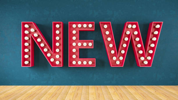New Sign with Light Bulbs. 3d render